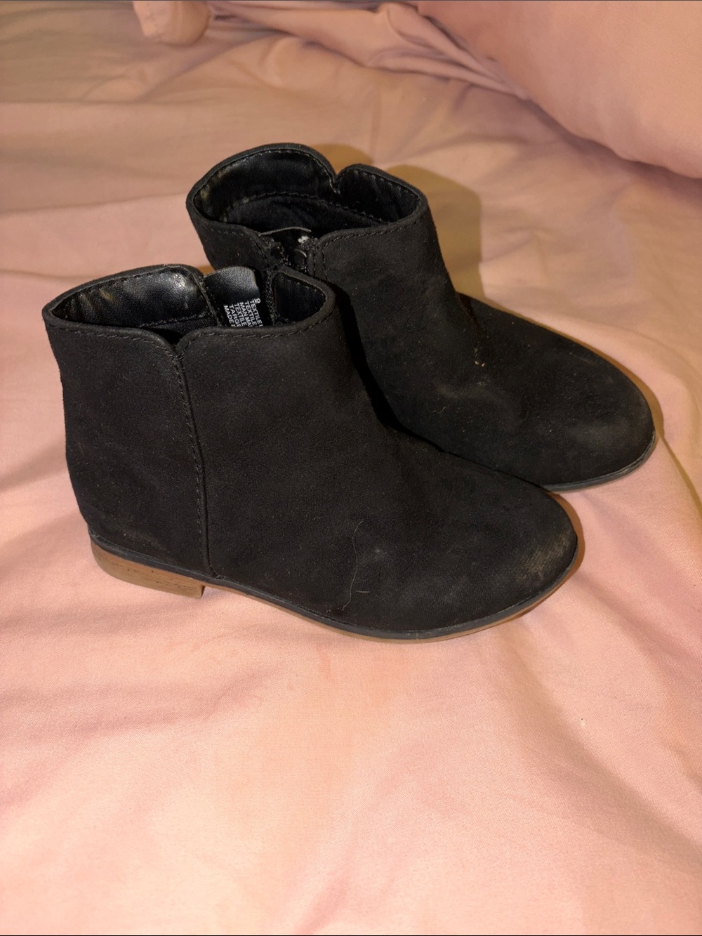 Cat & Jack Black Suede-Look Kids Ankle Boots